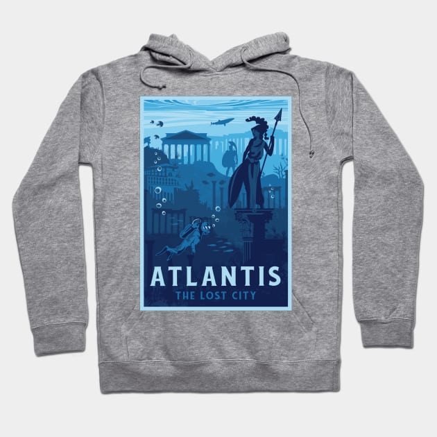 Atlantis The Lost City Diving Diver Gift Hoodie by qwertydesigns